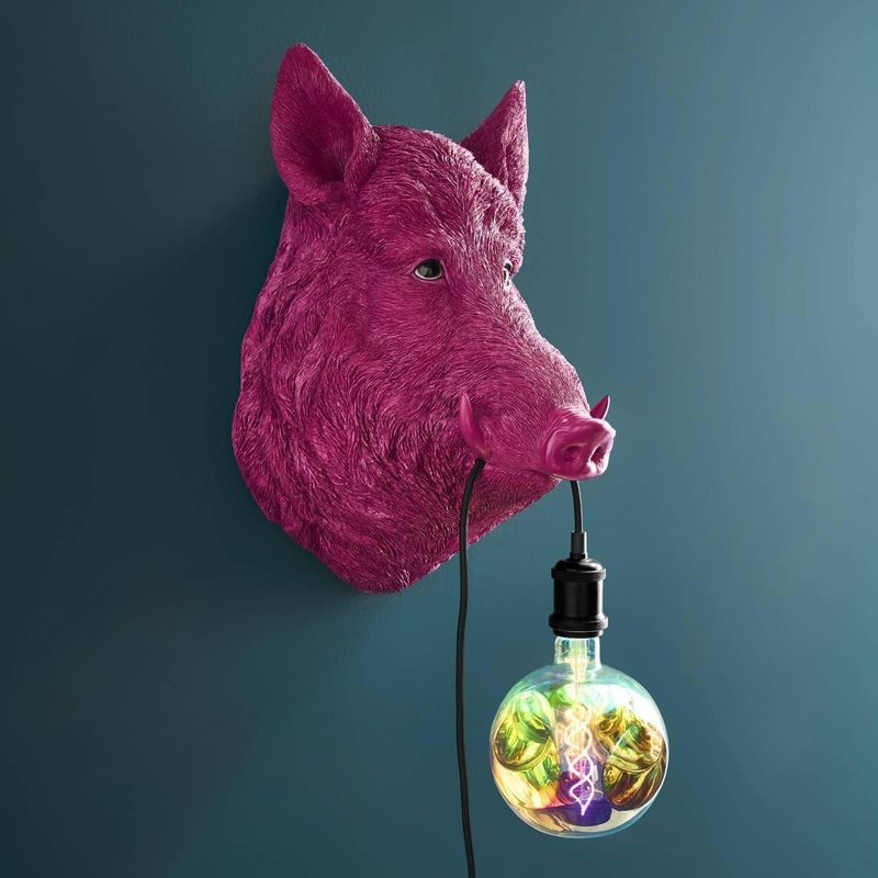 Willy villsvin vegglampe magenta rosa Werns