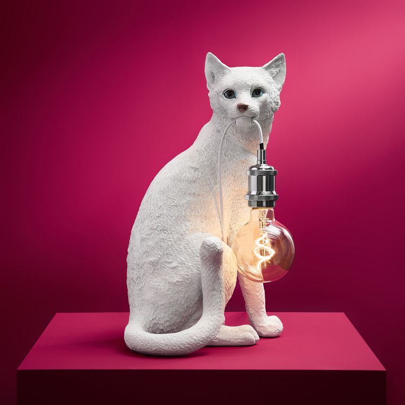 Chouchou katt bordlampe hvit Werns