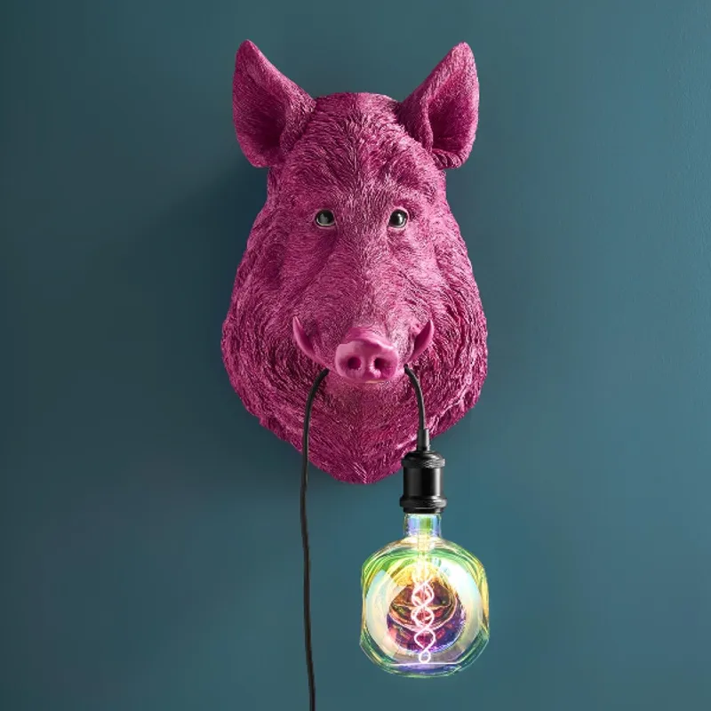 Willy villsvin vegglampe magenta rosa Werns
