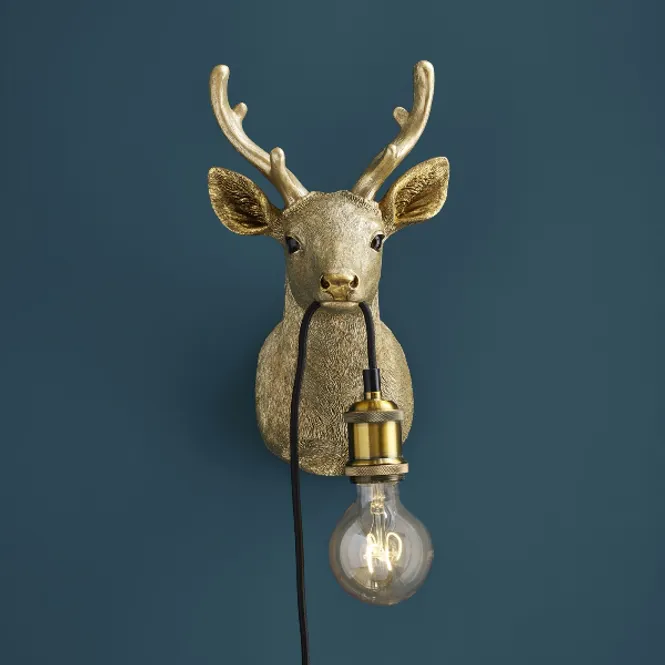 Hovedbilde Baby Harry vegglampe hjort gull