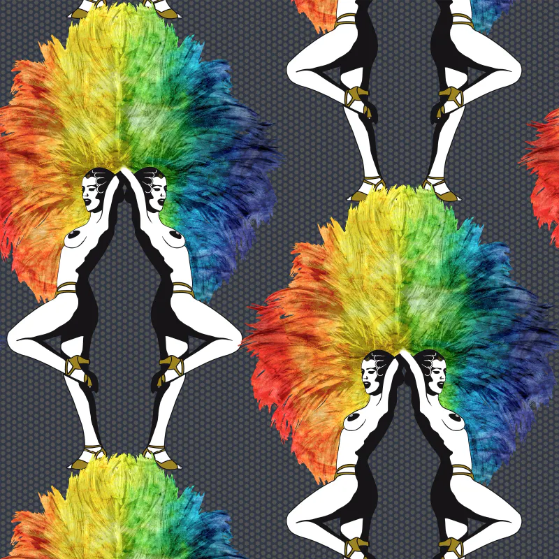 Showgirls tapet Rainbow black