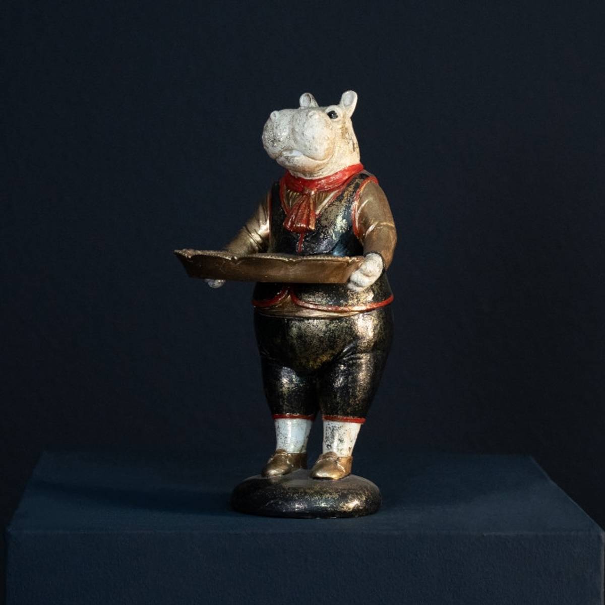 Flodhest figur med serveringsbrett Hippo