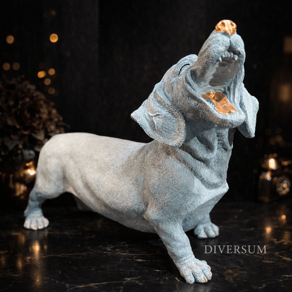 Hovedbilde Happy Dachshund blå hundefigur