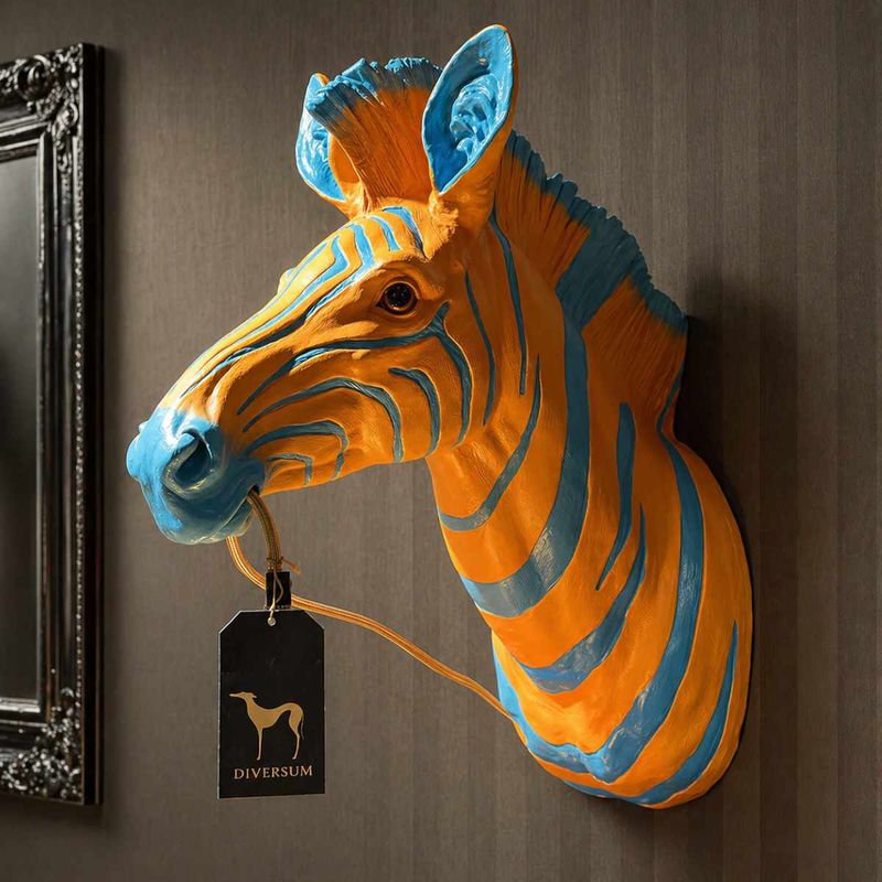 Zebra Zora vegglampe blå og oransje 