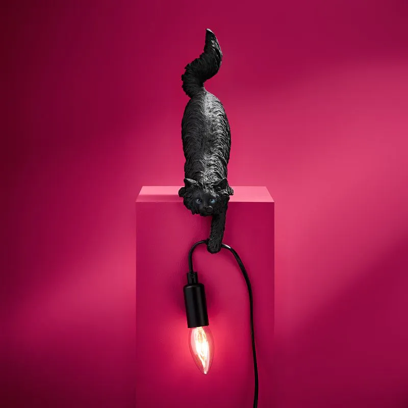 Chichi katt bordlampe sort Werns