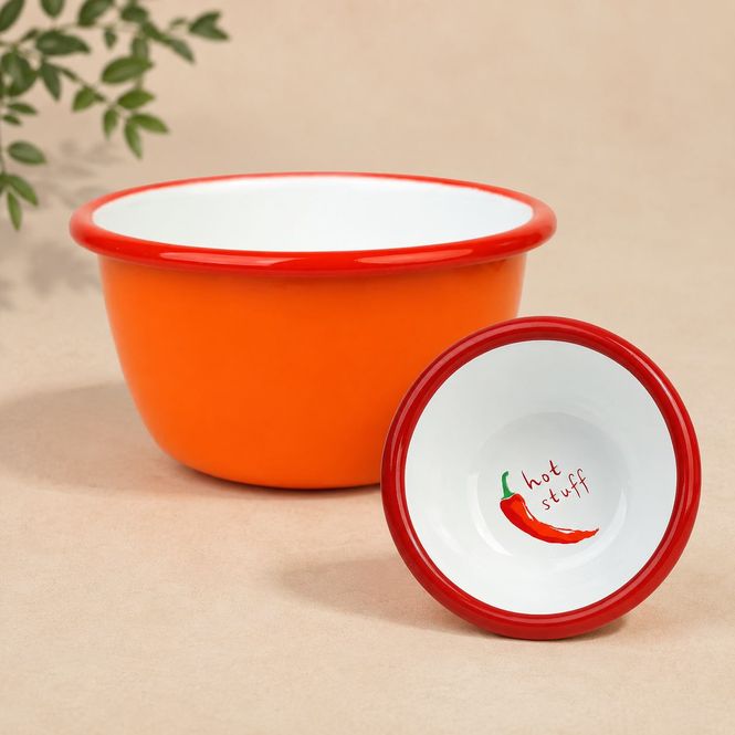 Hovedbilde Hot Stuff Emaljeskål Orange 10 cm