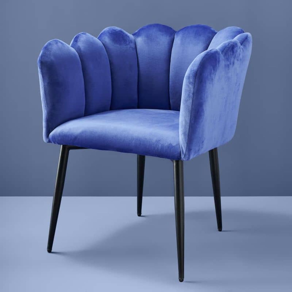 Stol Marlene Blue i fløyel  WERNS