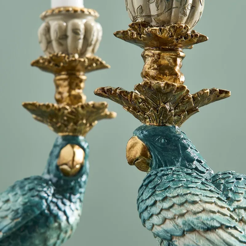 Papegøye lysestaker Turkis  Werns