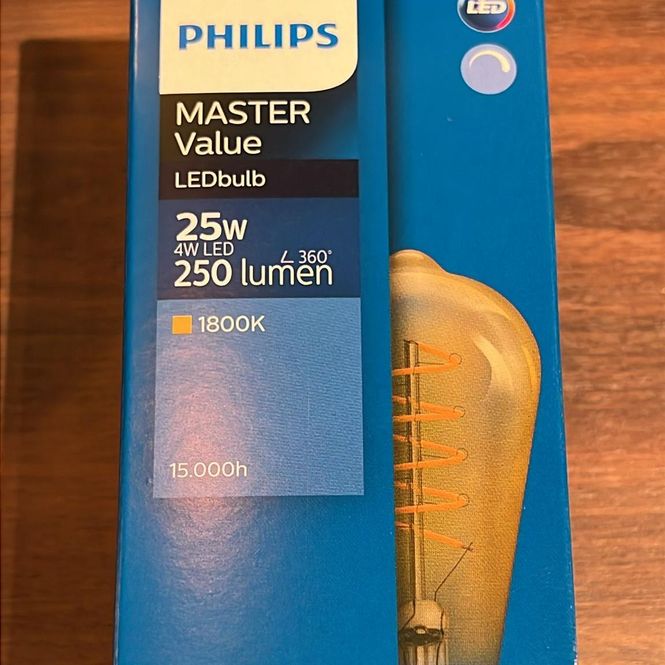 Hovedbilde Philips dimbar ST64 Edison LED Vintage ravgul E27 ...