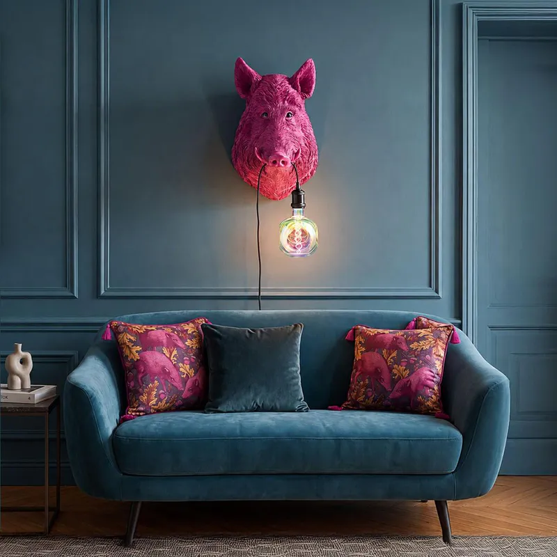 Willy villsvin vegglampe magenta rosa Werns