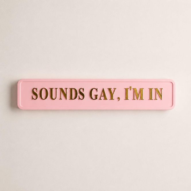 Hovedbilde Sounds Gay I'm In veggskilt